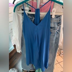 Alice + Olivia blue silk slip dress
